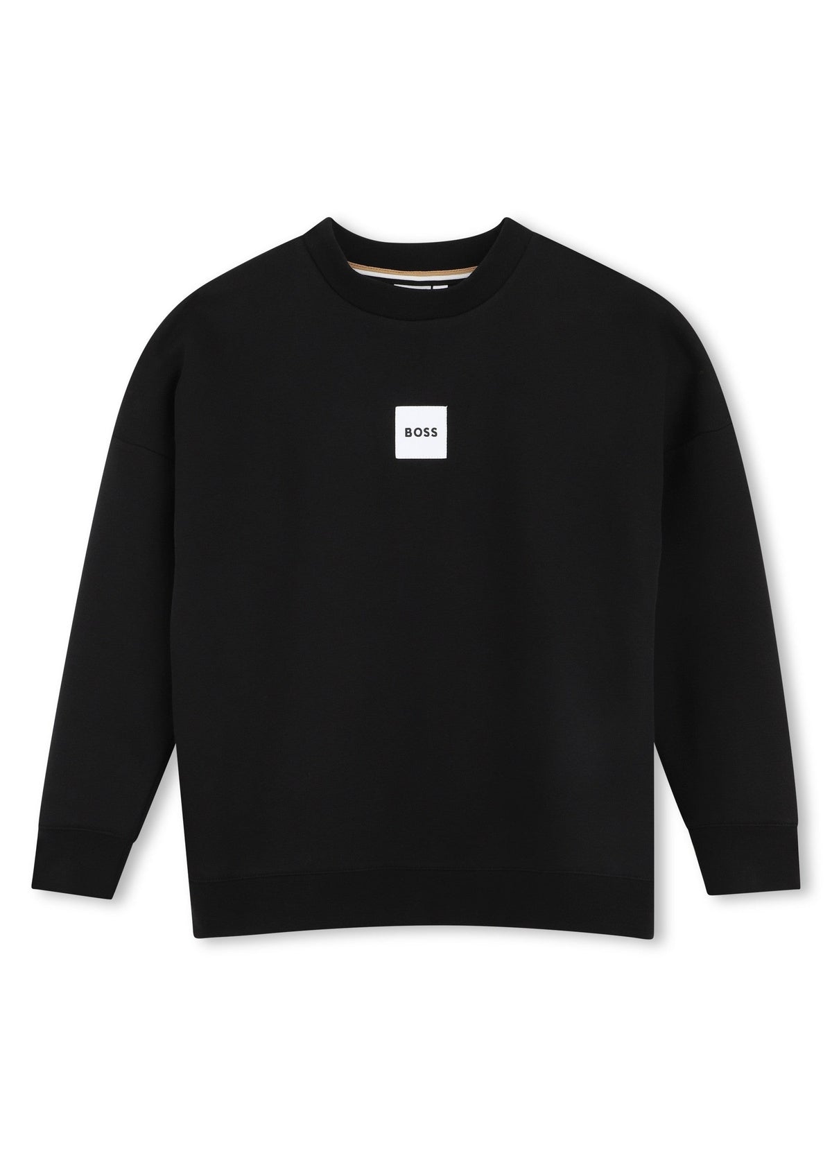 BOSS Kids Felpa girocollo con etichetta logo - Nero