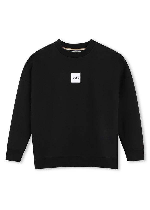 BOSS Kids Felpa girocollo con etichetta logo - Nero