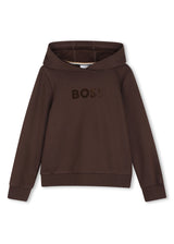 BOSS Kids Felpa con cappuccio e logo floccato - Bruno