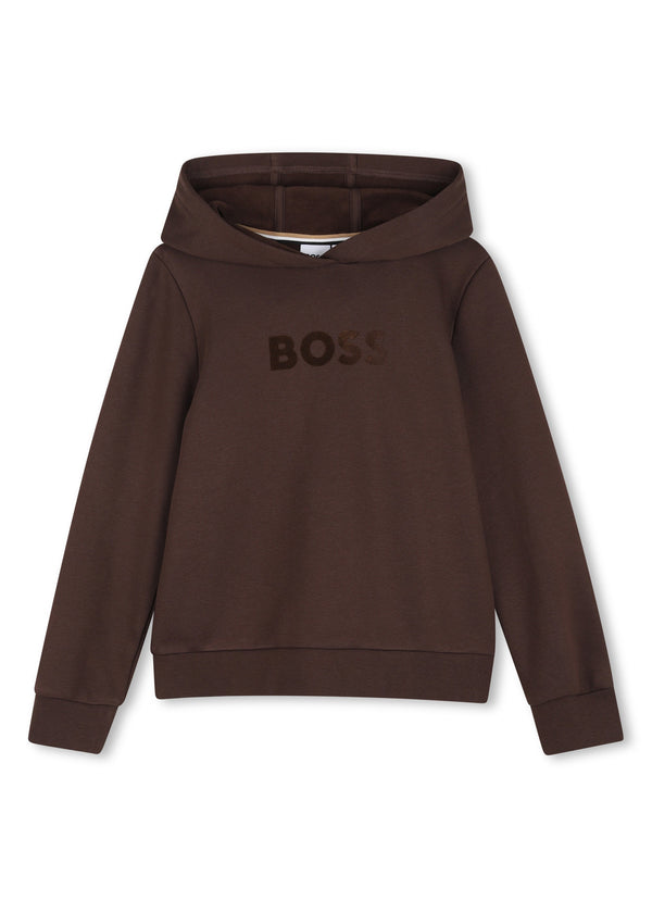 BOSS Kids Felpa con cappuccio e logo floccato - Bruno