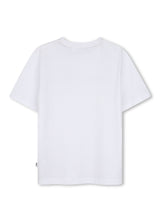 BOSS Kids T-shirt con righe iconiche e Double B - Bianco