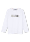 BOSS Kids Maglia a maniche lunghe con logo BOSS - Bianco