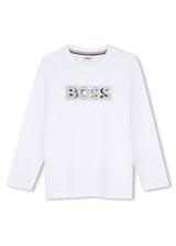 BOSS Kids Maglia a maniche lunghe con logo BOSS - Bianco
