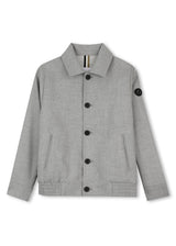 BOSS Kids Giacca elegante in twill con badge Double B - Grigio