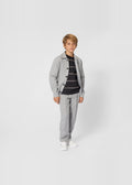 BOSS Kids Giacca elegante in twill con badge Double B - Grigio