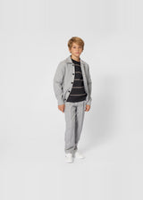 BOSS Kids Giacca elegante in twill con badge Double B - Grigio