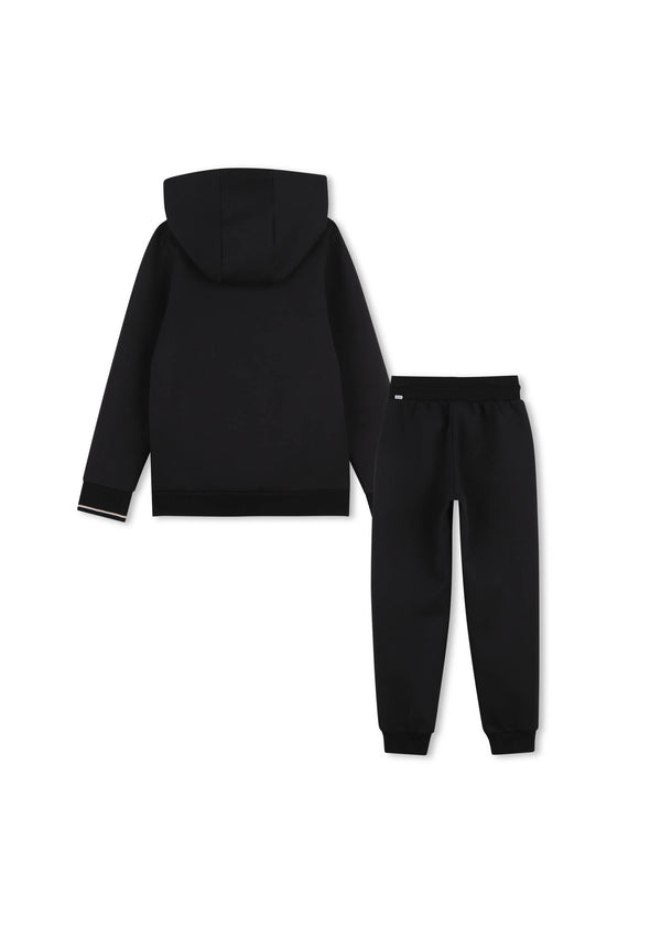 BOSS Kids Tuta con felpa con cappuccio e pantaloni - Nero