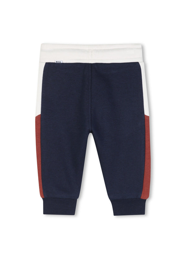BOSS Kids Pantaloni jogging in felpa con dettagli a contrasto - Marine