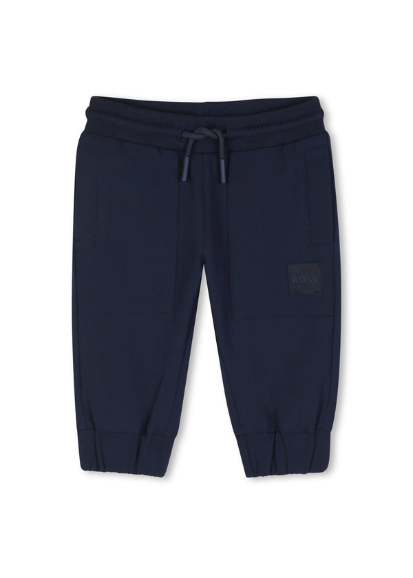 BOSS Kids Pantaloni jogging in satin effetto pesca - Marine