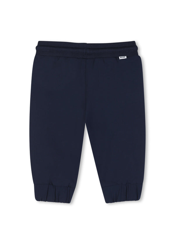 BOSS Kids Pantaloni jogging in satin effetto pesca - Marine