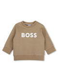 BOSS Kids Felpa girocollo con grande logo BOSS - Biscotto