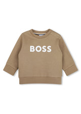 BOSS Kids Felpa girocollo con grande logo BOSS - Biscotto