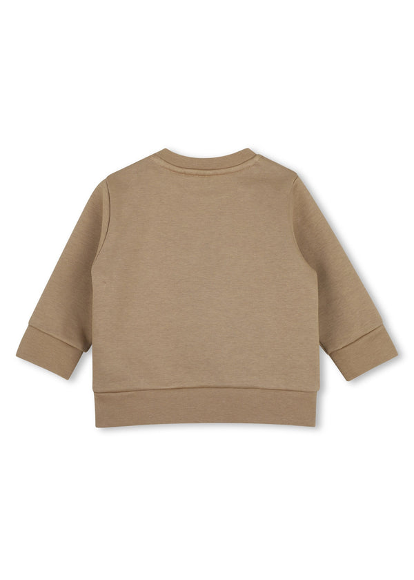 BOSS Kids Felpa girocollo con grande logo BOSS - Biscotto