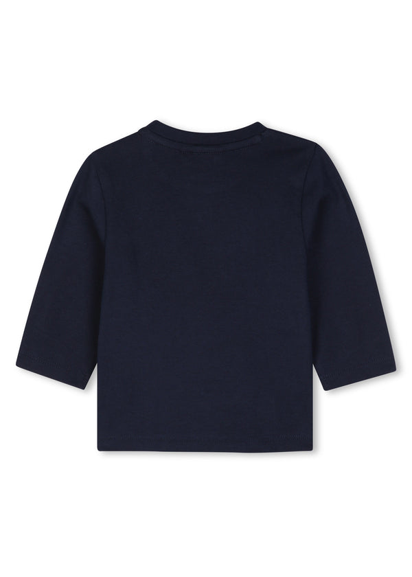 BOSS Kids Maglia a maniche lunghe con logo in rilievo - Marine