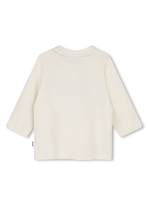 BOSS Kids Maglia a maniche lunghe con stampa grafica - Avorio