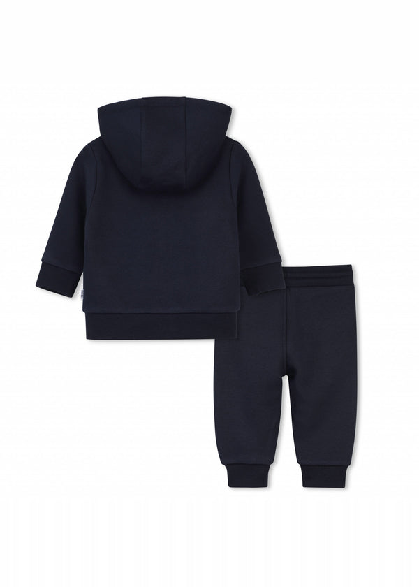 BOSS Kids Tuta con felpa con cappuccio e ricamo Double B - Marine