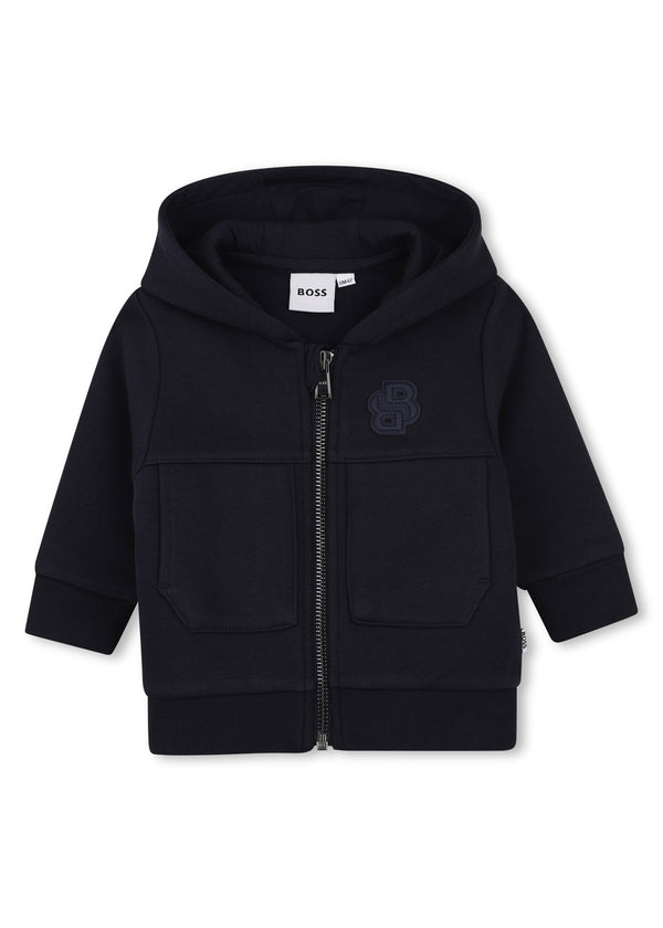 BOSS Kids Tuta con felpa con cappuccio e ricamo Double B - Marine