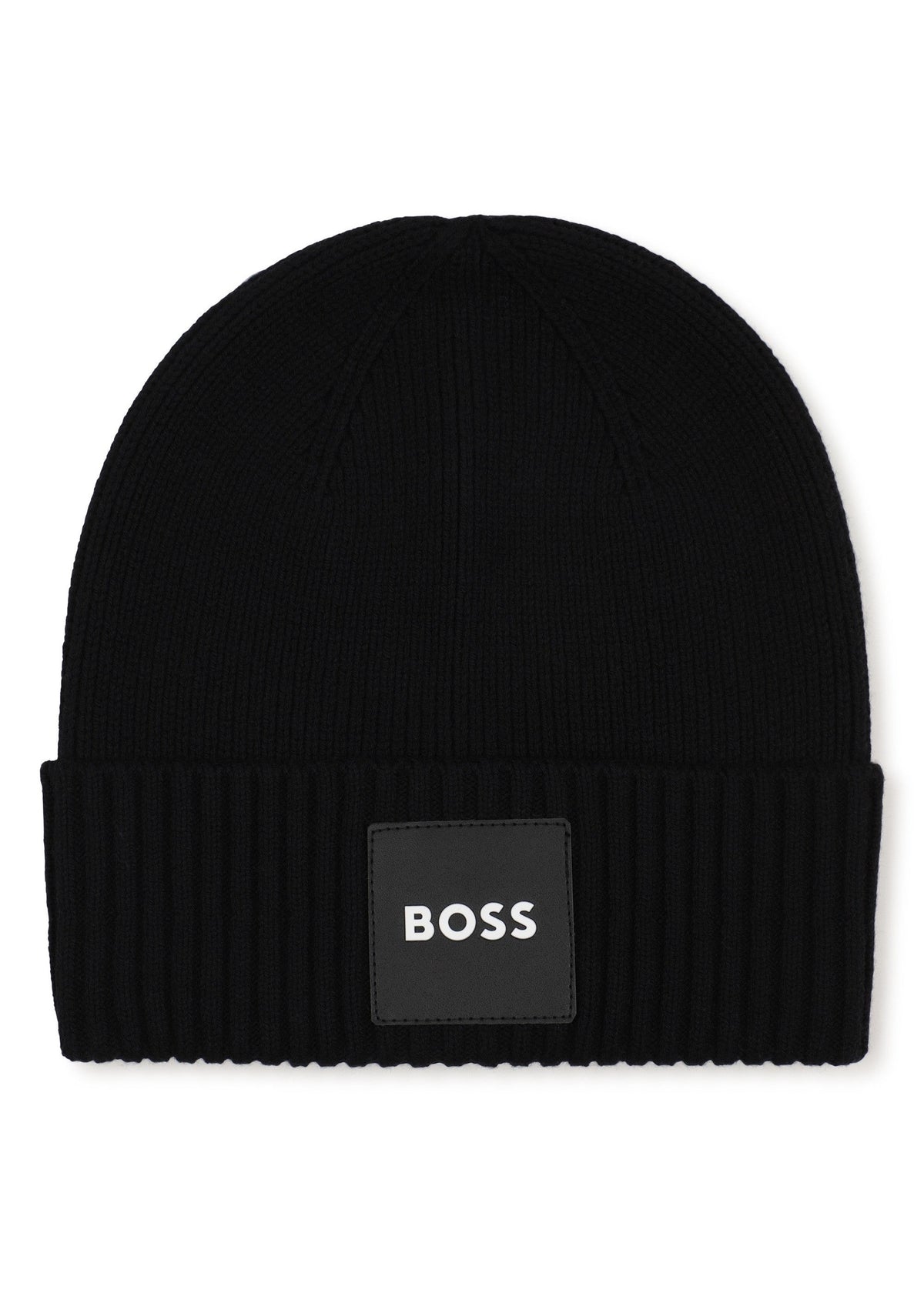 BOSS Kids Berretto in maglia con badge logo - Nero