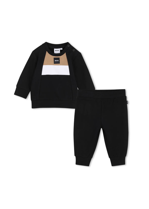 BOSS Kids Set felpa e pantaloni in cotone - Nero