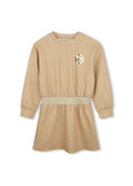 Michael Kors Kids Abito in doppio jersey con stampa MK Signature - Marrone chiaro