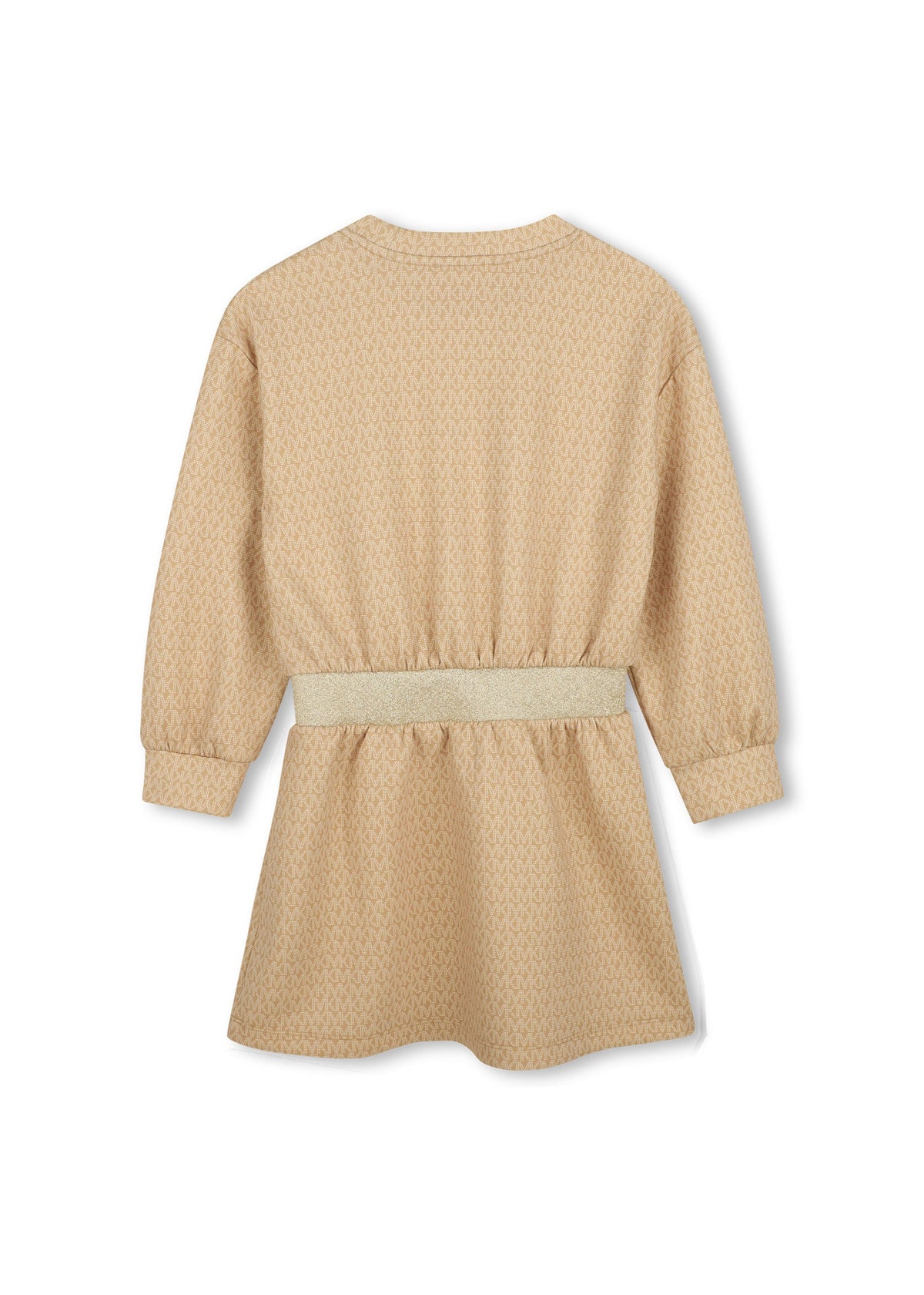 Michael Kors Kids Abito in doppio jersey con stampa MK Signature - Marrone chiaro