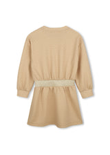 Michael Kors Kids Abito in doppio jersey con stampa MK Signature - Marrone chiaro
