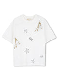 Michael Kors Kids T-shirt in cotone biologico con stampa charms - Bianco sporco