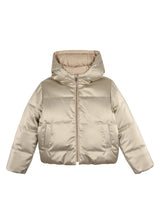 Michael Kors Kids Piumino reversibile con cappuccio e stampa MK Signature - Marrone chiaro