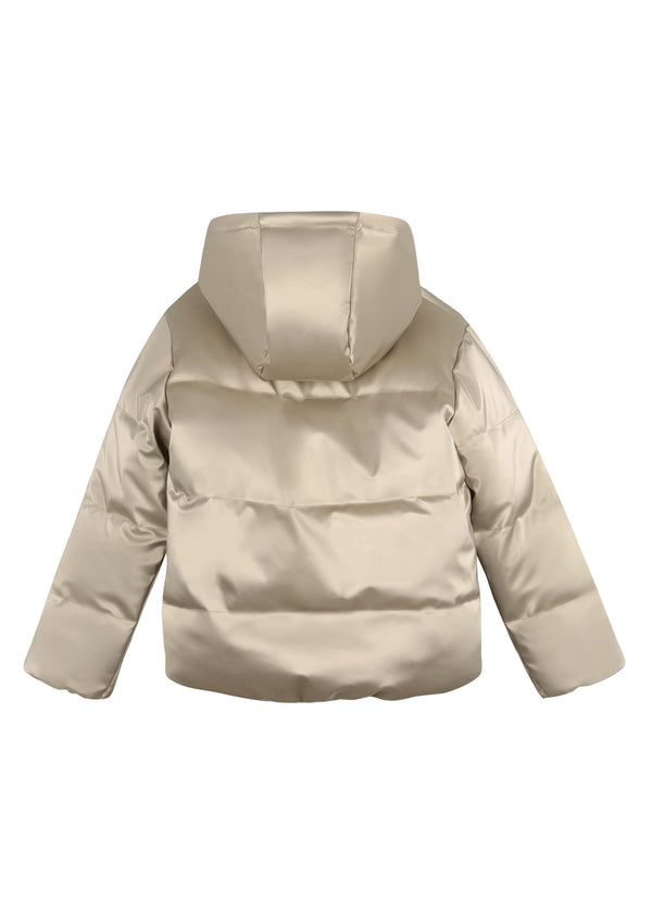 Michael Kors Kids Piumino reversibile con cappuccio e stampa MK Signature - Marrone chiaro