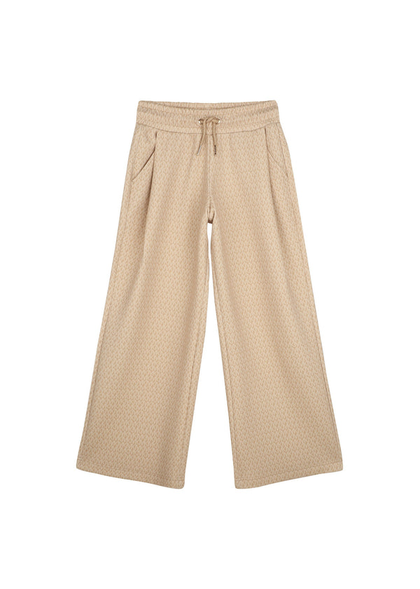 Michael Kors Kids Pantaloni jogging a gamba ampia con stampa MK Signature - Marrone chiaro