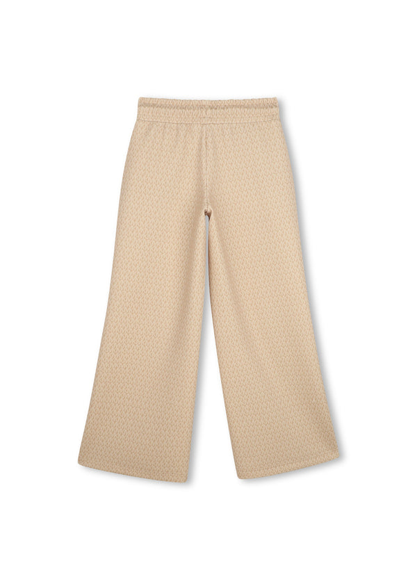 Michael Kors Kids Pantaloni jogging a gamba ampia con stampa MK Signature - Marrone chiaro