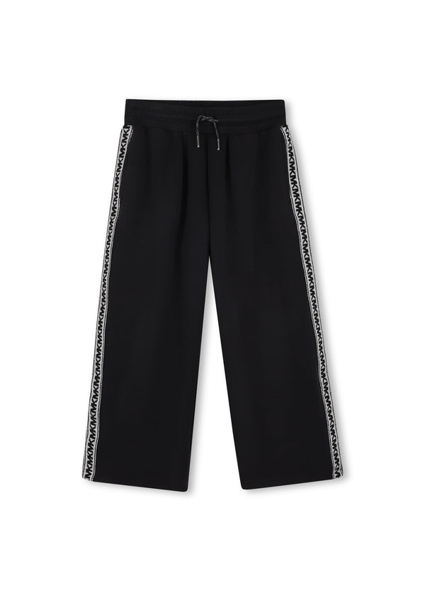 Michael Kors Kids Pantaloni jogging effetto pesca con bande logo MK - Nero
