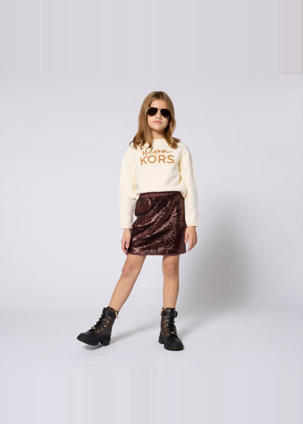 Michael Kors Kids Maglione con scritta Michael Kors ricamata - Crema