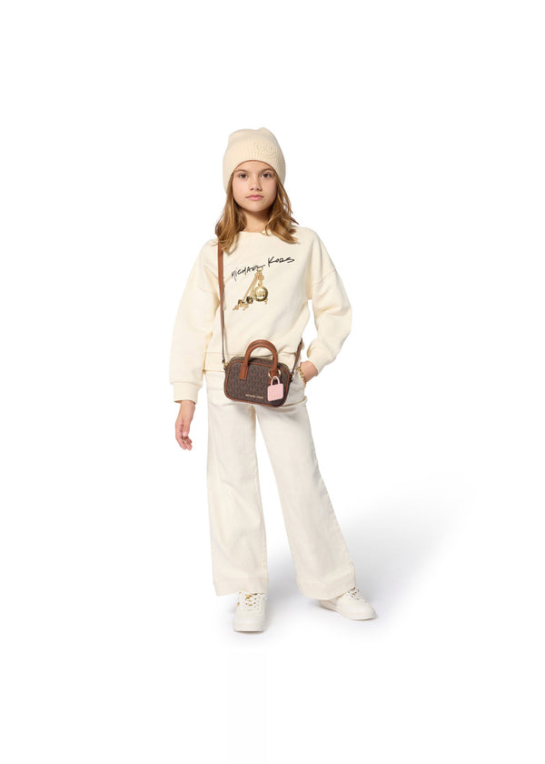 Michael Kors Kids Borsa a mano con monogramma e charm portachiavi - Bruno