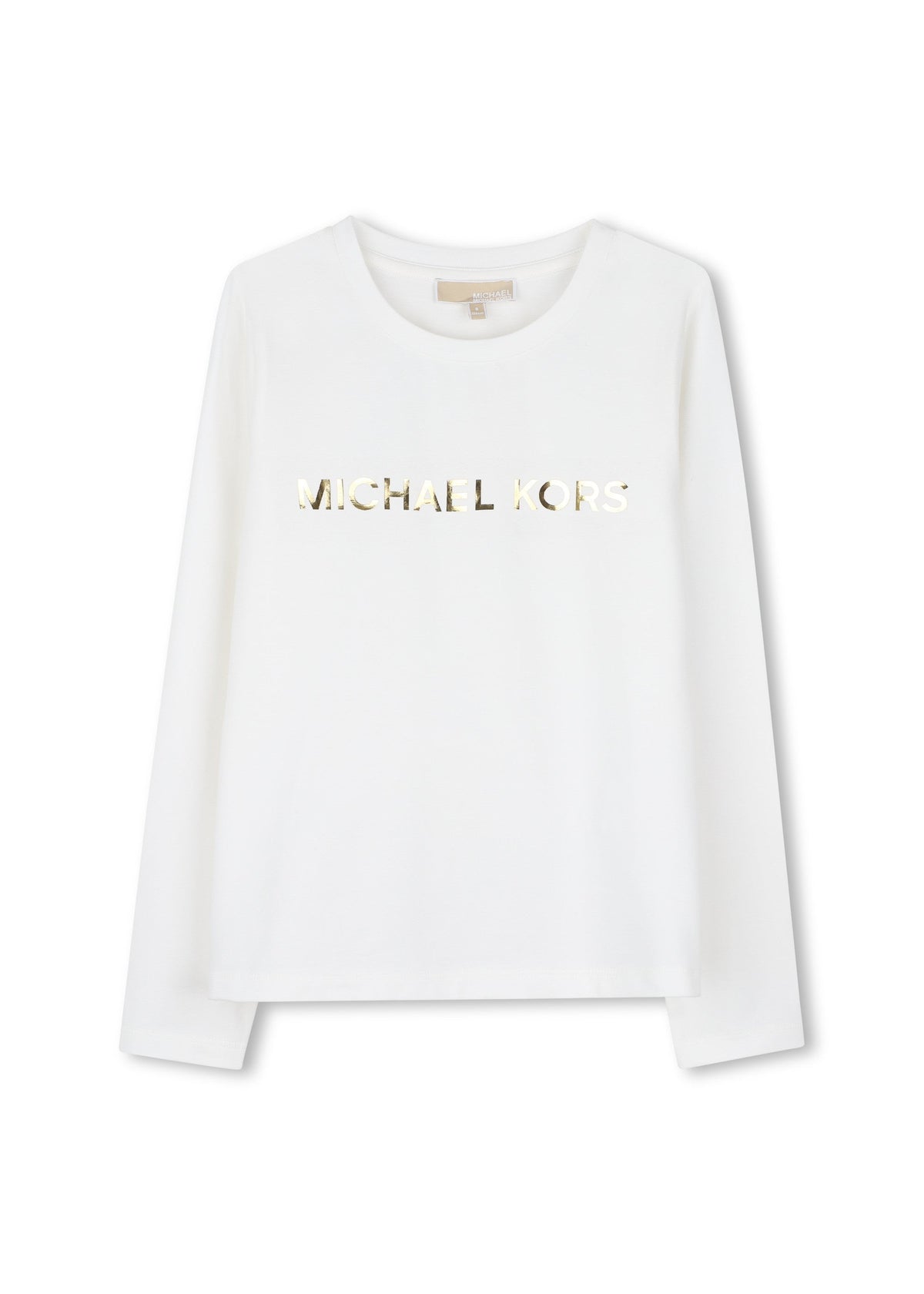 Michael Kors Kids Maglia a maniche lunghe in cotone biologico con stampa Michael Kors - Bianco sporco