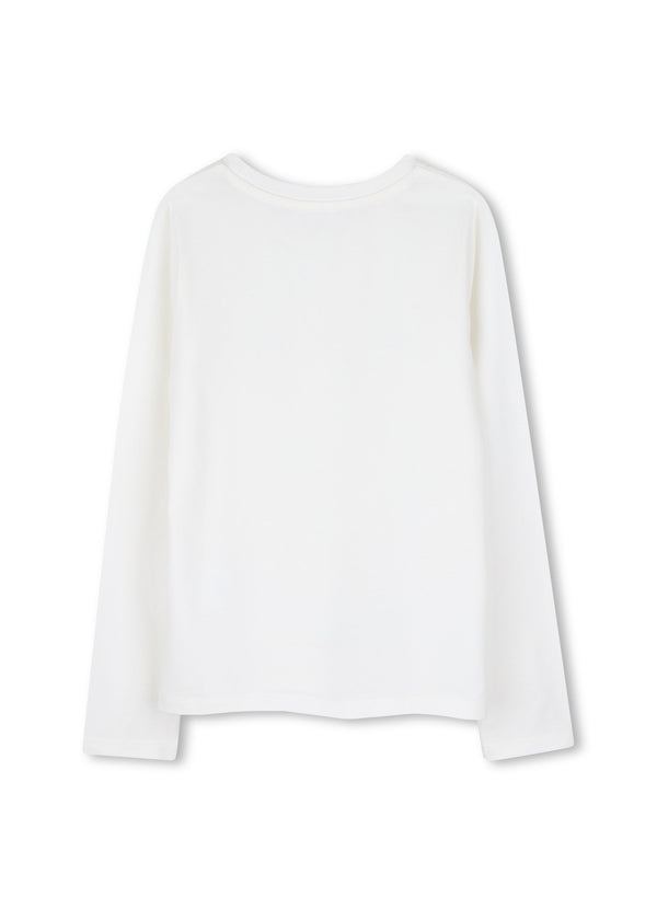 Michael Kors Kids Maglia a maniche lunghe in cotone biologico con stampa Michael Kors - Bianco sporco