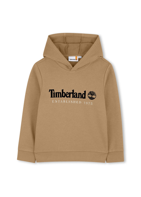Timberland Kids Felpa con cappuccio e logo - Beige/nero