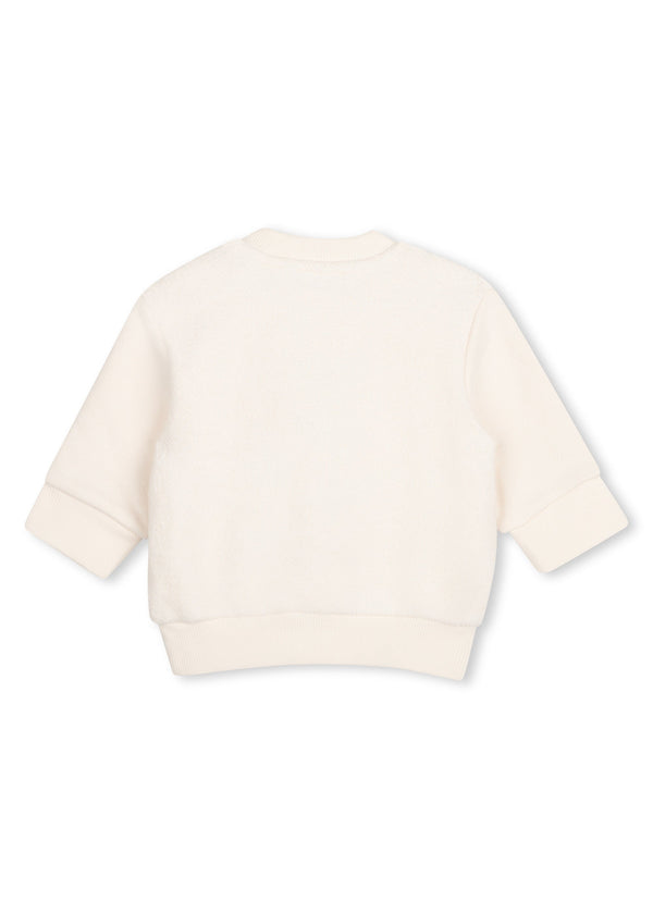 Timberland Kids Felpa in cotone biologico con illustrazione in rilievo - Avorio