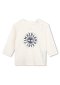 Timberland Kids Maglia a maniche lunghe in cotone biologico con logo - Avorio