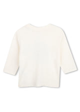 Timberland Kids Maglia a maniche lunghe in cotone biologico con logo - Avorio