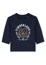 Timberland Kids Maglia a maniche lunghe in jersey di cotone biologico con illustrazione - Marine