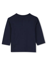 Timberland Kids Maglia a maniche lunghe in jersey di cotone biologico con illustrazione - Marine