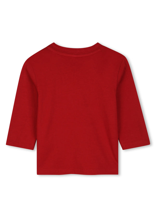 Timberland Kids Maglia a maniche lunghe in jersey di cotone biologico con illustrazione - Rosso
