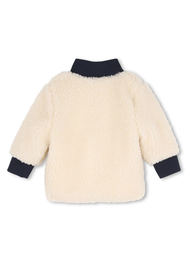 Timberland Kids Cardigan con zip effetto montone - Avorio