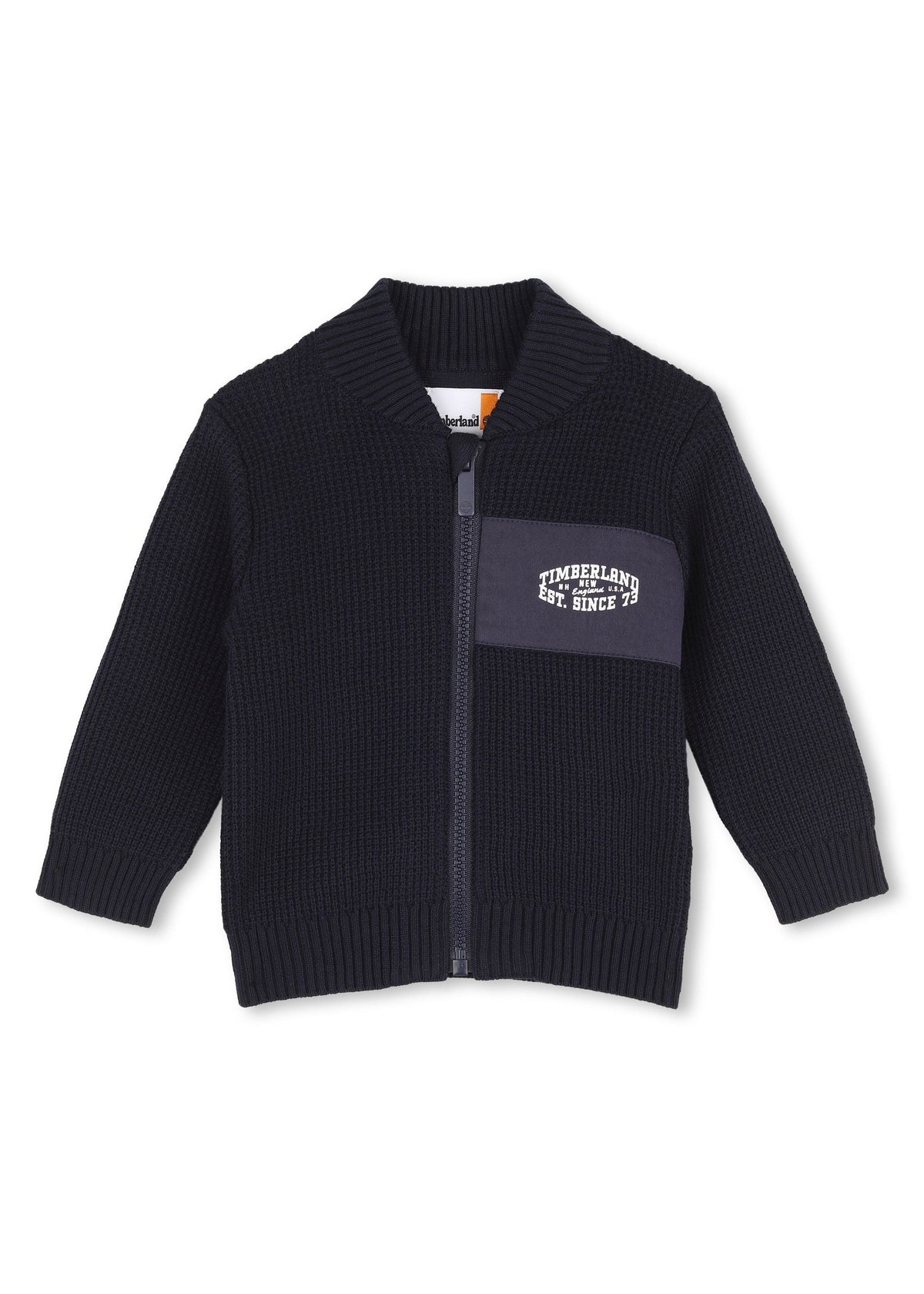 Timberland Kids Cardigan in maglia di cotone con zip - Marine