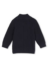 Timberland Kids Cardigan in maglia di cotone con zip - Marine