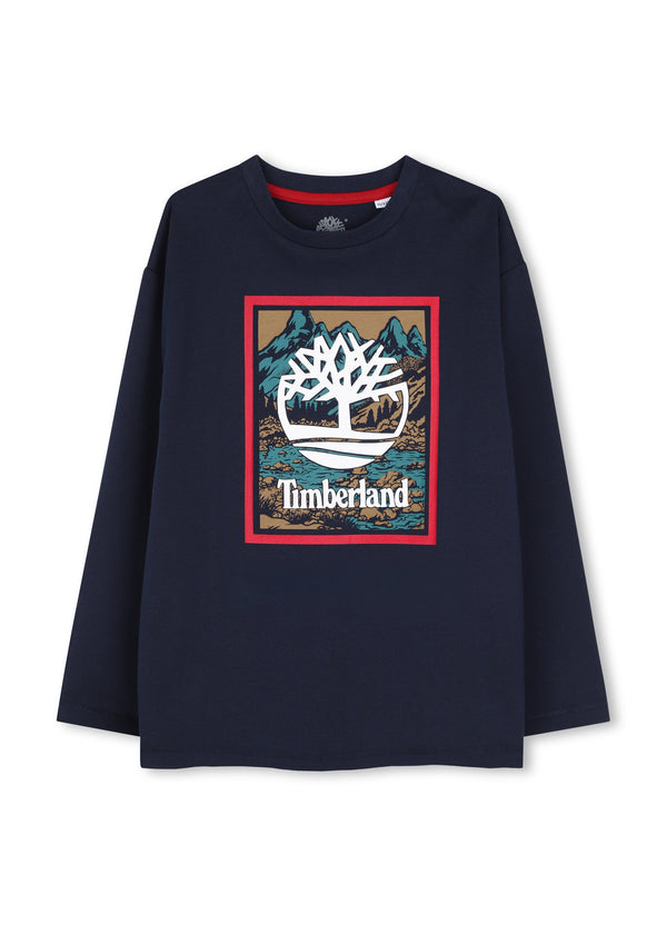 Timberland Kids Maglia a maniche lunghe relaxed fit con logo - Marine