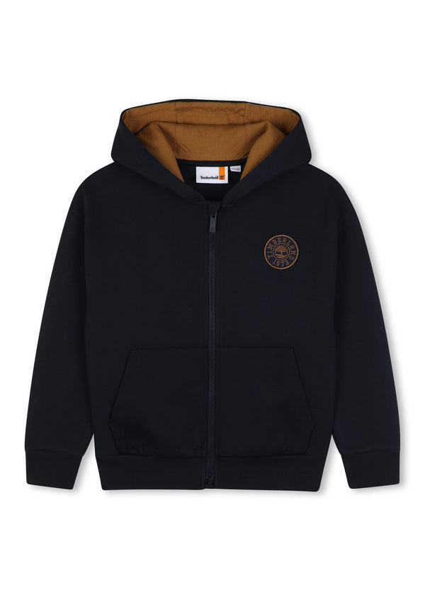 Timberland Kids Felpa con cappuccio e zip in piqué - Marine
