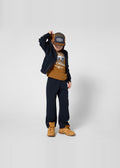 Timberland Kids Felpa con cappuccio e zip in piqué - Marine