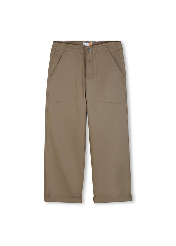 Timberland Kids Pantaloni in twill con vita elasticizzata - Kaki